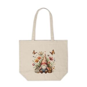 Spring Garden Gnome Custom Canvas Tote Bag